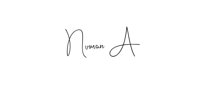 The best way (Andilay-7BmLP) to make a short signature is to pick only two or three words in your name. The name Numan A include a total of six letters. For converting this name. Numan A signature style 4 images and pictures png