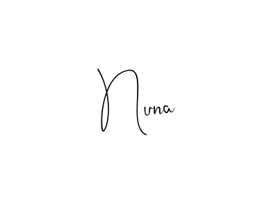if you are searching for the best signature style for your name Nuna. so please give up your signature search. here we have designed multiple signature styles  using Andilay-7BmLP. Nuna signature style 4 images and pictures png