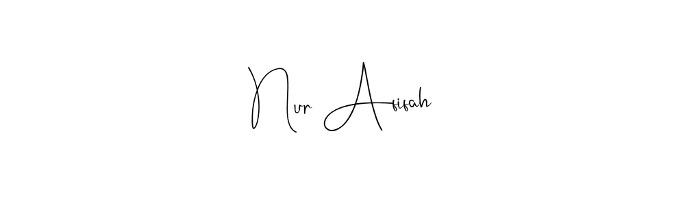 How to make Nur Afifah signature? Andilay-7BmLP is a professional autograph style. Create handwritten signature for Nur Afifah name. Nur Afifah signature style 4 images and pictures png