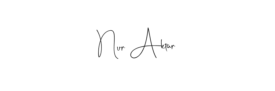 You should practise on your own different ways (Andilay-7BmLP) to write your name (Nur Aktar) in signature. don't let someone else do it for you. Nur Aktar signature style 4 images and pictures png