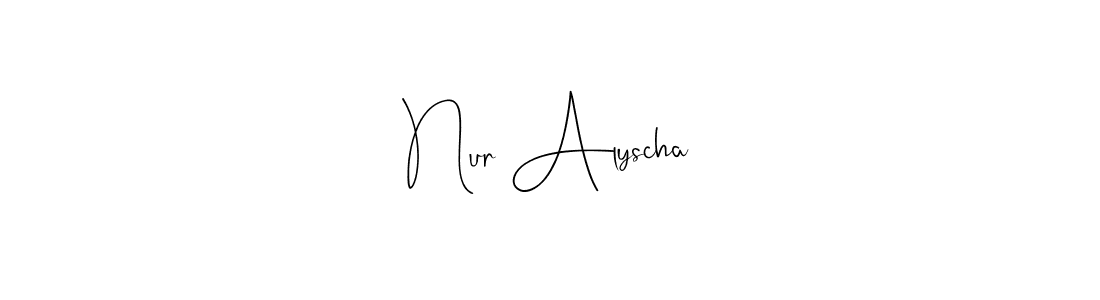 Once you've used our free online signature maker to create your best signature Andilay-7BmLP style, it's time to enjoy all of the benefits that Nur Alyscha name signing documents. Nur Alyscha signature style 4 images and pictures png