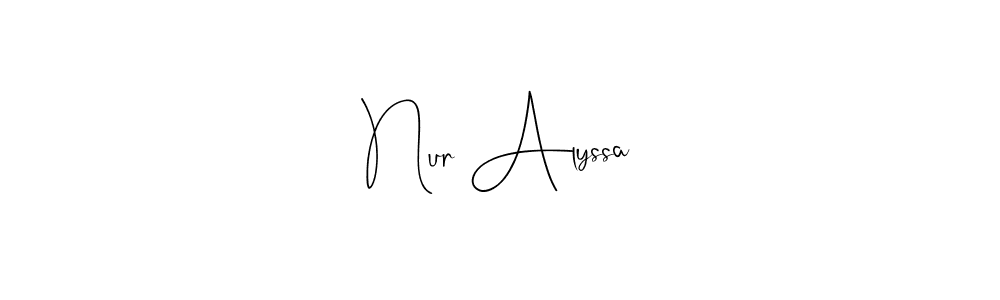 Once you've used our free online signature maker to create your best signature Andilay-7BmLP style, it's time to enjoy all of the benefits that Nur Alyssa name signing documents. Nur Alyssa signature style 4 images and pictures png