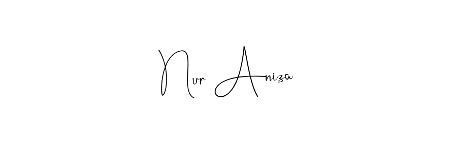 How to make Nur Aniza name signature. Use Andilay-7BmLP style for creating short signs online. This is the latest handwritten sign. Nur Aniza signature style 4 images and pictures png