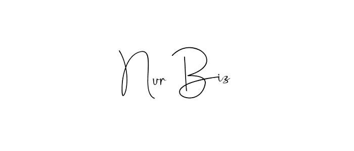 if you are searching for the best signature style for your name Nur Biz. so please give up your signature search. here we have designed multiple signature styles  using Andilay-7BmLP. Nur Biz signature style 4 images and pictures png