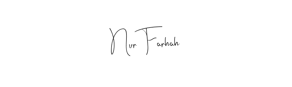 Make a short Nur Farhah signature style. Manage your documents anywhere anytime using Andilay-7BmLP. Create and add eSignatures, submit forms, share and send files easily. Nur Farhah signature style 4 images and pictures png