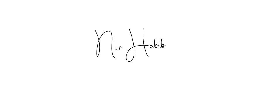 Similarly Andilay-7BmLP is the best handwritten signature design. Signature creator online .You can use it as an online autograph creator for name Nur Habib. Nur Habib signature style 4 images and pictures png