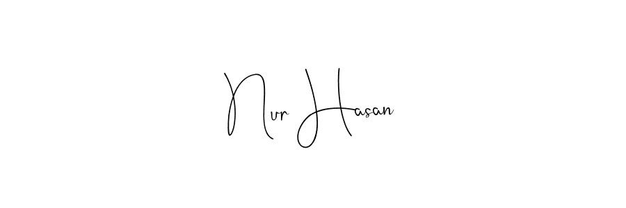 How to make Nur Hasan name signature. Use Andilay-7BmLP style for creating short signs online. This is the latest handwritten sign. Nur Hasan signature style 4 images and pictures png