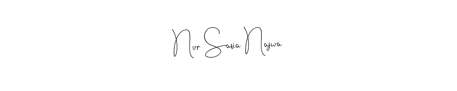 Use a signature maker to create a handwritten signature online. With this signature software, you can design (Andilay-7BmLP) your own signature for name Nur Safia Najwa. Nur Safia Najwa signature style 4 images and pictures png