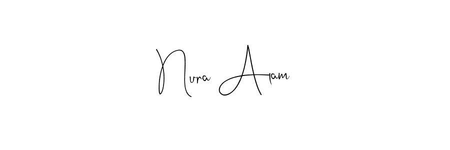 The best way (Andilay-7BmLP) to make a short signature is to pick only two or three words in your name. The name Nura Alam include a total of six letters. For converting this name. Nura Alam signature style 4 images and pictures png