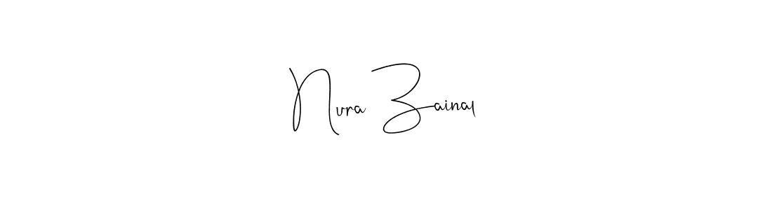 How to make Nura Zainal name signature. Use Andilay-7BmLP style for creating short signs online. This is the latest handwritten sign. Nura Zainal signature style 4 images and pictures png