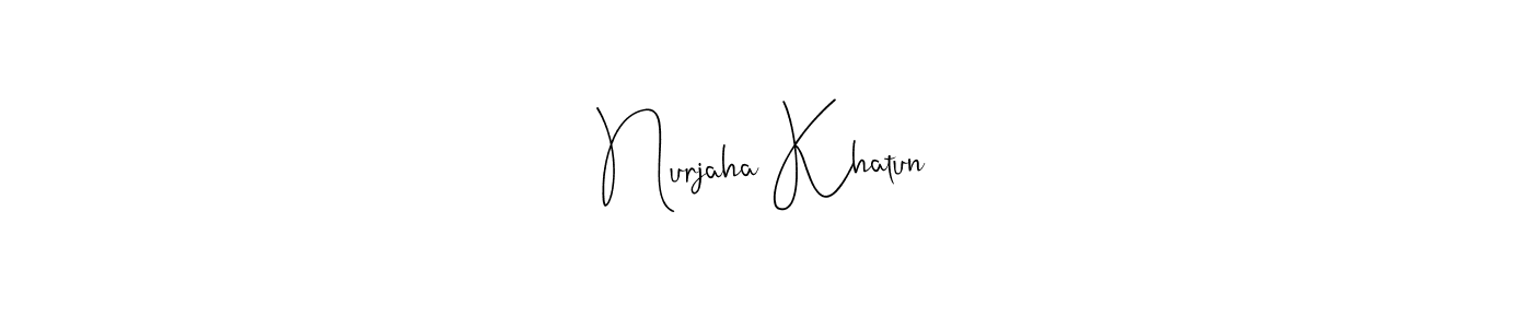 How to make Nurjaha Khatun name signature. Use Andilay-7BmLP style for creating short signs online. This is the latest handwritten sign. Nurjaha Khatun signature style 4 images and pictures png