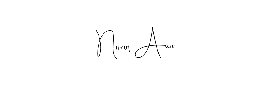 The best way (Andilay-7BmLP) to make a short signature is to pick only two or three words in your name. The name Nurul Aan include a total of six letters. For converting this name. Nurul Aan signature style 4 images and pictures png