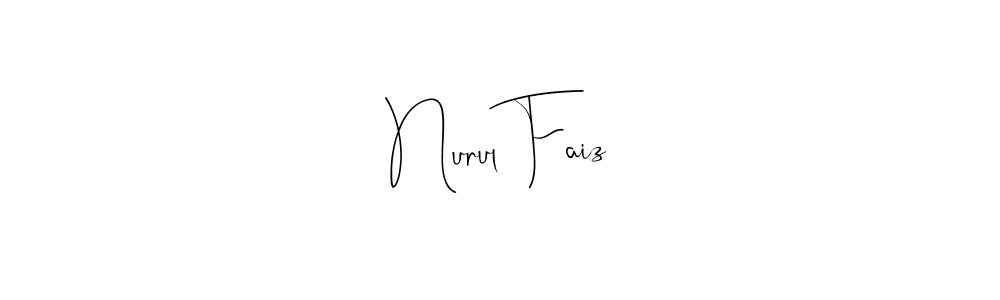 if you are searching for the best signature style for your name Nurul Faiz. so please give up your signature search. here we have designed multiple signature styles  using Andilay-7BmLP. Nurul Faiz signature style 4 images and pictures png