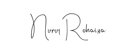 The Andilay-7BmLP typeface gives name Nurul Rohaiza a refined look. Suitable for certificates, diplomas, and official verification. Nurul Rohaiza signature style 4 images and pictures png