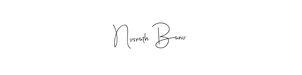 Make a beautiful signature design for name Nusrath Banu. With this signature (Andilay-7BmLP) style, you can create a handwritten signature for free. Nusrath Banu signature style 4 images and pictures png