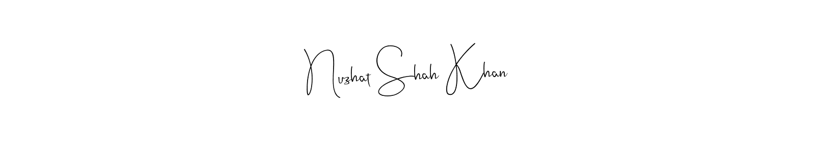 Similarly Andilay-7BmLP is the best handwritten signature design. Signature creator online .You can use it as an online autograph creator for name Nuzhat Shah Khan. Nuzhat Shah Khan signature style 4 images and pictures png