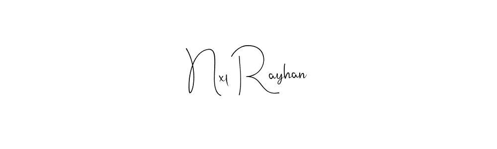 Use a signature maker to create a handwritten signature online. With this signature software, you can design (Andilay-7BmLP) your own signature for name Nxl Rayhan. Nxl Rayhan signature style 4 images and pictures png