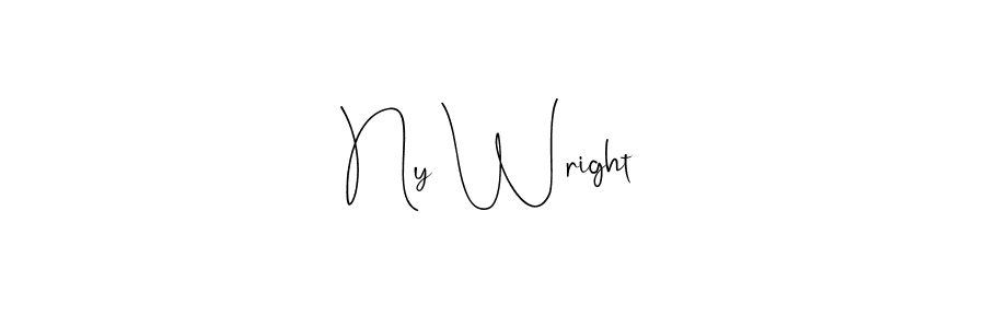 How to make Ny Wright name signature. Use Andilay-7BmLP style for creating short signs online. This is the latest handwritten sign. Ny Wright signature style 4 images and pictures png