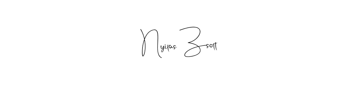 Make a beautiful signature design for name Nyilas Zsolt. With this signature (Andilay-7BmLP) style, you can create a handwritten signature for free. Nyilas Zsolt signature style 4 images and pictures png