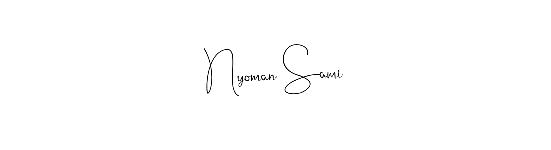 Make a beautiful signature design for name Nyoman Sami. With this signature (Andilay-7BmLP) style, you can create a handwritten signature for free. Nyoman Sami signature style 4 images and pictures png