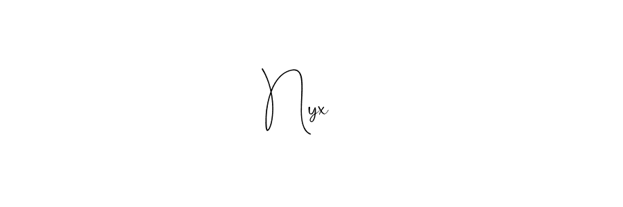 This is the best signature style for the Nyx   ♡ name. Also you like these signature font (Andilay-7BmLP). Mix name signature. Nyx   ♡ signature style 4 images and pictures png