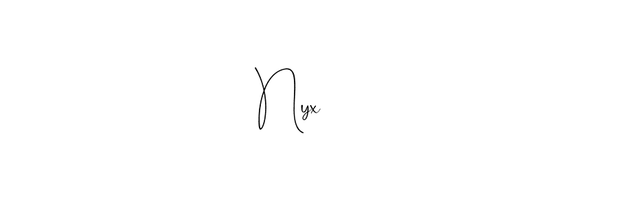 This is the best signature style for the Nyx   ♡ name. Also you like these signature font (Andilay-7BmLP). Mix name signature. Nyx   ♡ signature style 4 images and pictures png