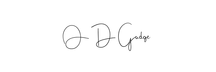 Also we have O D Gadge name is the best signature style. Create professional handwritten signature collection using Andilay-7BmLP autograph style. O D Gadge signature style 4 images and pictures png