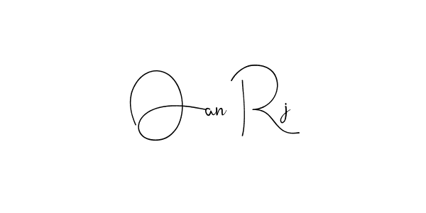 How to make Oan Rj name signature. Use Andilay-7BmLP style for creating short signs online. This is the latest handwritten sign. Oan Rj signature style 4 images and pictures png