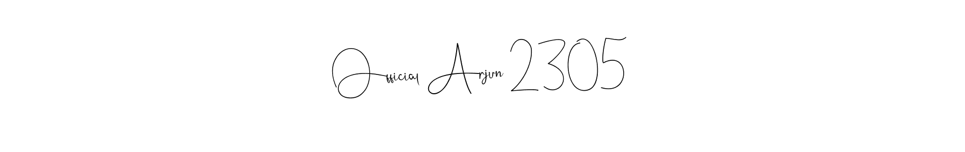 Andilay-7BmLP is a professional signature style that is perfect for those who want to add a touch of class to their signature. It is also a great choice for those who want to make their signature more unique. Get Official Arjun 2305 name to fancy signature for free. Official Arjun 2305 signature style 4 images and pictures png