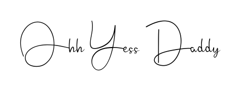 A sleek calligraphic signature for name Ohh Yess Daddy utilizing Andilay-7BmLP styling. Great for adding personal signatures to photos and art. Ohh Yess Daddy signature style 4 images and pictures png