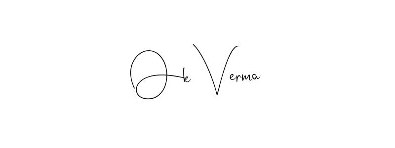 Andilay-7BmLP is a professional signature style that is perfect for those who want to add a touch of class to their signature. It is also a great choice for those who want to make their signature more unique. Get Ok Verma name to fancy signature for free. Ok Verma signature style 4 images and pictures png