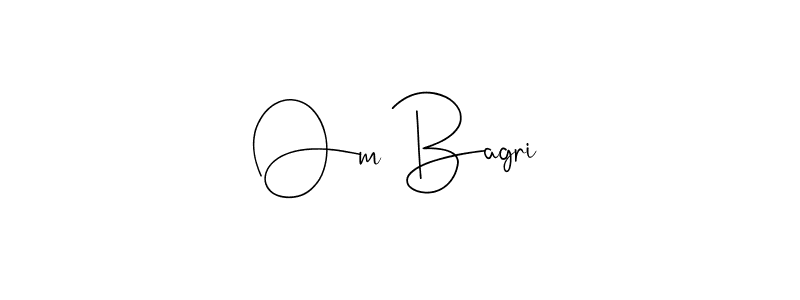 if you are searching for the best signature style for your name Om Bagri. so please give up your signature search. here we have designed multiple signature styles  using Andilay-7BmLP. Om Bagri signature style 4 images and pictures png