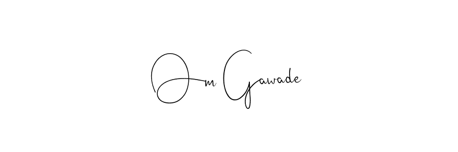 if you are searching for the best signature style for your name Om Gawade. so please give up your signature search. here we have designed multiple signature styles  using Andilay-7BmLP. Om Gawade signature style 4 images and pictures png