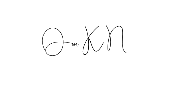 if you are searching for the best signature style for your name Om K N. so please give up your signature search. here we have designed multiple signature styles  using Andilay-7BmLP. Om K N signature style 4 images and pictures png