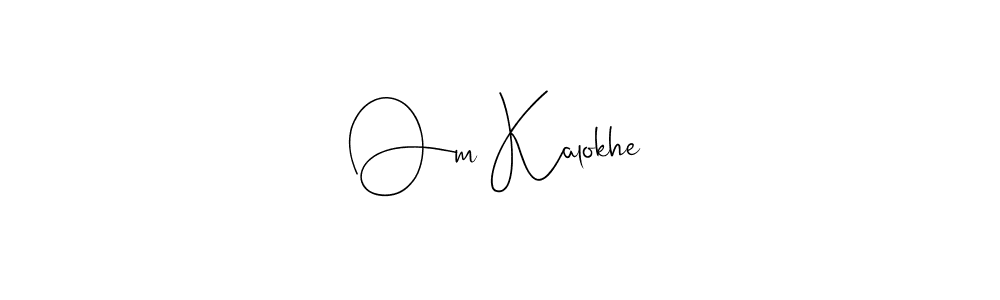 if you are searching for the best signature style for your name Om Kalokhe. so please give up your signature search. here we have designed multiple signature styles  using Andilay-7BmLP. Om Kalokhe signature style 4 images and pictures png