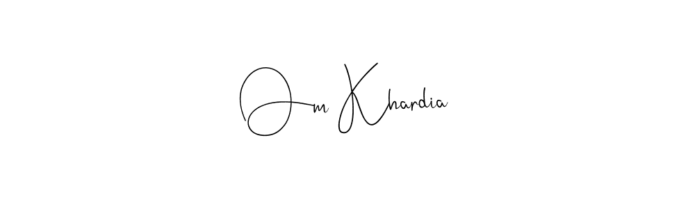 How to make Om Khardia name signature. Use Andilay-7BmLP style for creating short signs online. This is the latest handwritten sign. Om Khardia signature style 4 images and pictures png