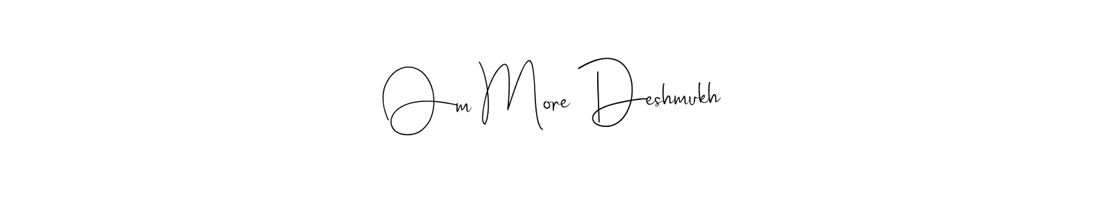 This is the best signature style for the Om More Deshmukh name. Also you like these signature font (Andilay-7BmLP). Mix name signature. Om More Deshmukh signature style 4 images and pictures png