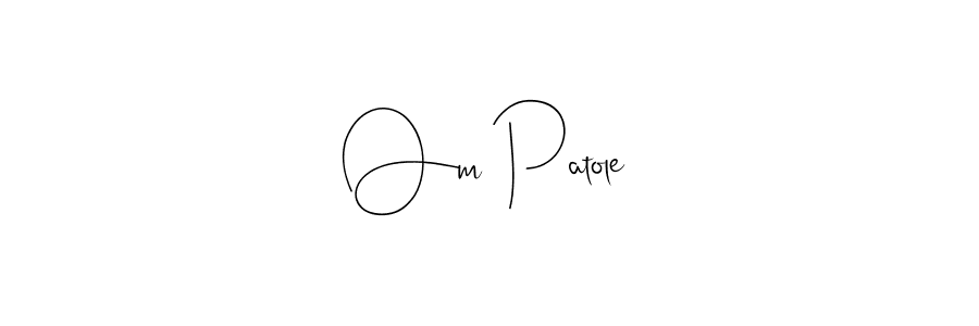 The best way (Andilay-7BmLP) to make a short signature is to pick only two or three words in your name. The name Om Patole include a total of six letters. For converting this name. Om Patole signature style 4 images and pictures png