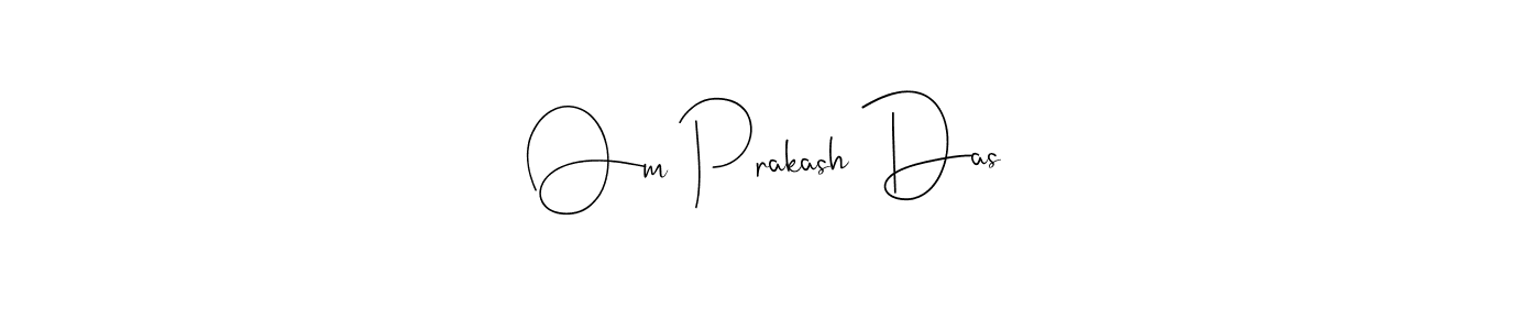 How to make Om Prakash Das name signature. Use Andilay-7BmLP style for creating short signs online. This is the latest handwritten sign. Om Prakash Das signature style 4 images and pictures png