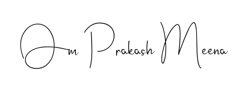 Download transparent PNG signature for name Om Prakash Meena styled with Andilay-7BmLP font. Ready to paste directly into PDF and Word agreements. Om Prakash Meena signature style 4 images and pictures png