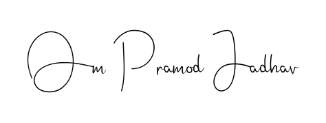 Try this chic Om Pramod Jadhav handwritten sign style. Using Andilay-7BmLP font elements, it gives your name a sleek, memorable identity. Om Pramod Jadhav signature style 4 images and pictures png