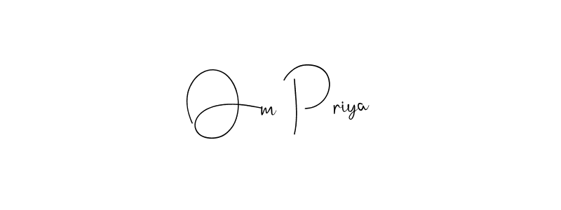 The best way (Andilay-7BmLP) to make a short signature is to pick only two or three words in your name. The name Om Priya include a total of six letters. For converting this name. Om Priya signature style 4 images and pictures png