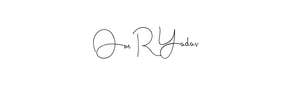 How to make Om R Yadav name signature. Use Andilay-7BmLP style for creating short signs online. This is the latest handwritten sign. Om R Yadav signature style 4 images and pictures png
