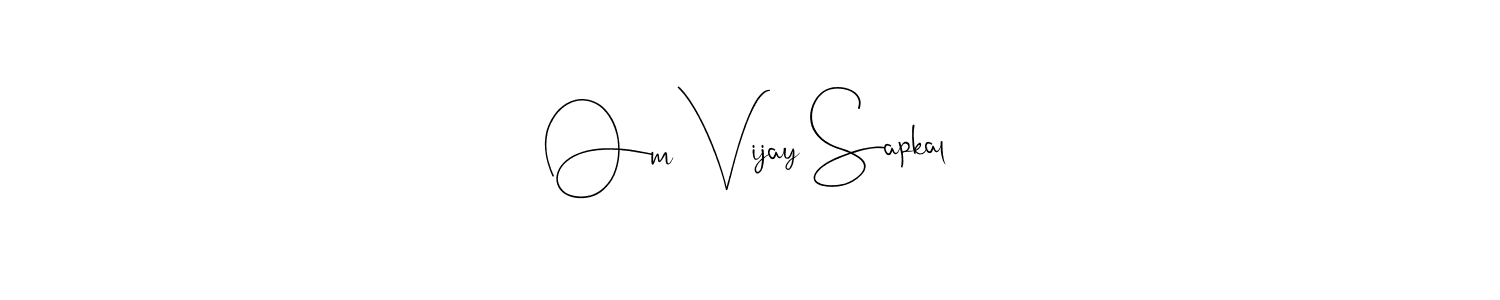 This is the best signature style for the Om Vijay Sapkal name. Also you like these signature font (Andilay-7BmLP). Mix name signature. Om Vijay Sapkal signature style 4 images and pictures png