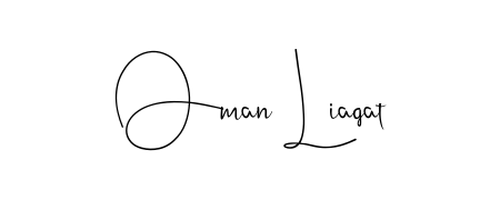 Transform the name Oman Liaqat into a signature masterpiece using Andilay-7BmLP font. Ideal for photographers, artists, and creators looking for watermarks. Oman Liaqat signature style 4 images and pictures png