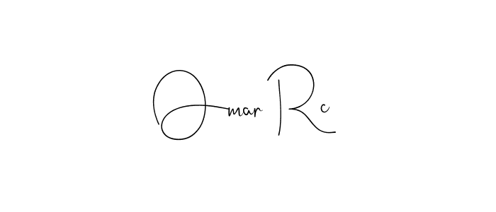 How to make Omar Rc name signature. Use Andilay-7BmLP style for creating short signs online. This is the latest handwritten sign. Omar Rc signature style 4 images and pictures png