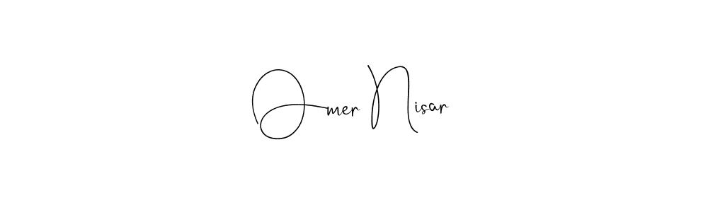 This is the best signature style for the Omer Nisar name. Also you like these signature font (Andilay-7BmLP). Mix name signature. Omer Nisar signature style 4 images and pictures png