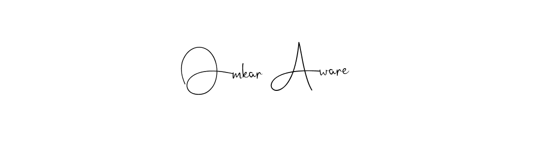 How to make Omkar Aware name signature. Use Andilay-7BmLP style for creating short signs online. This is the latest handwritten sign. Omkar Aware signature style 4 images and pictures png