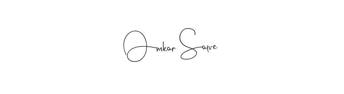 How to make Omkar Salve name signature. Use Andilay-7BmLP style for creating short signs online. This is the latest handwritten sign. Omkar Salve signature style 4 images and pictures png