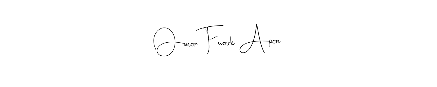 Andilay-7BmLP is a professional signature style that is perfect for those who want to add a touch of class to their signature. It is also a great choice for those who want to make their signature more unique. Get Omor Faouk Apon name to fancy signature for free. Omor Faouk Apon signature style 4 images and pictures png